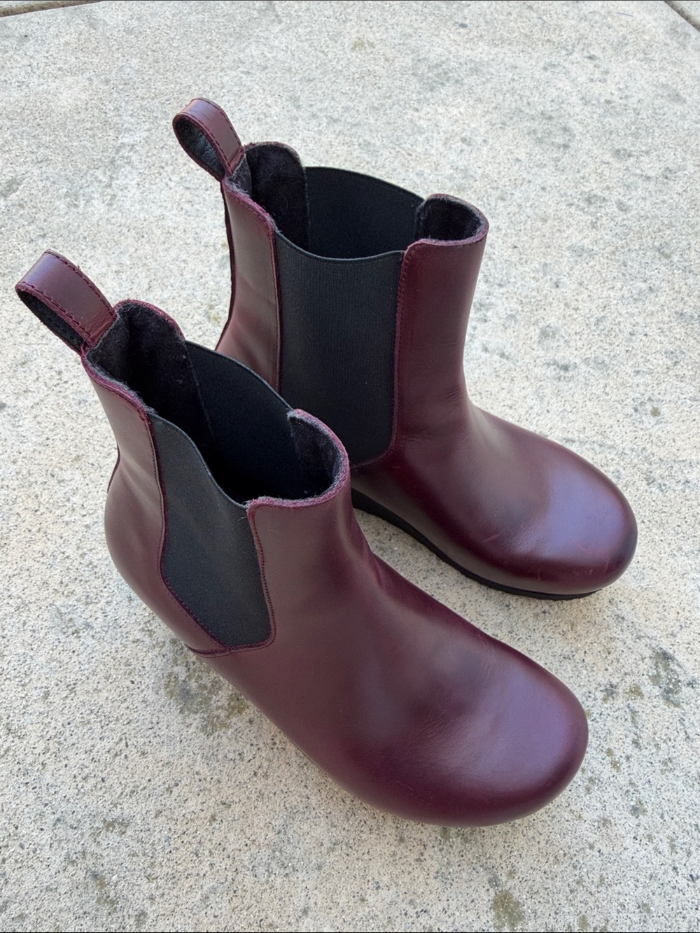 Birkenstock Papillio Ebba Slip On Burgundy Chelsea Wedge Boot Size 39-8.5
